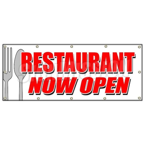RESTAURANT NOW OPEN BANNER SIGN grand opening new management happy hour